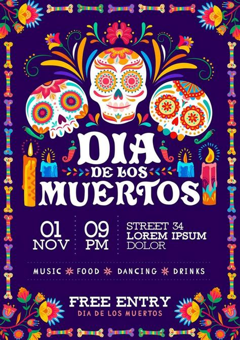 dia de muertos freepik|Dia De Los Muertos Flyer Vectors .